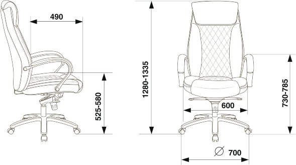 Кресло руководителя Бюрократ T-9924SL кожа