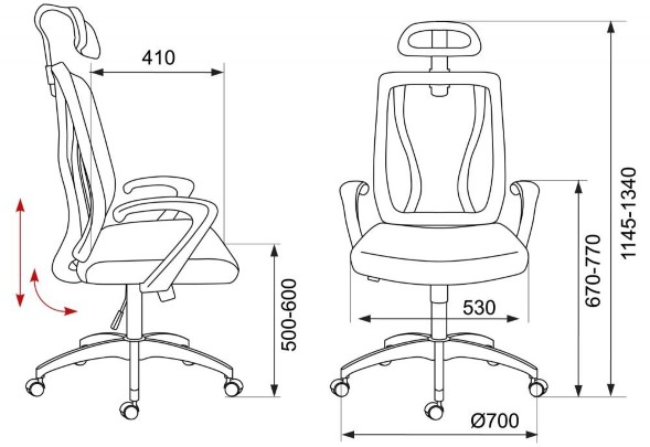 Кресло руководителя Бюрократ MC-W411-H/DG/серый.