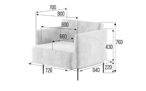 Стенли Диван одноместный STN-1 800*840*760