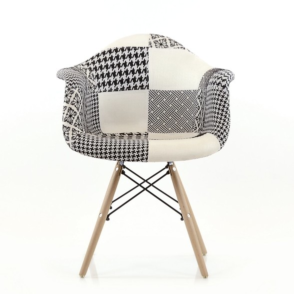 Стул-кресло DAW Patchwork Lounge черно-белый