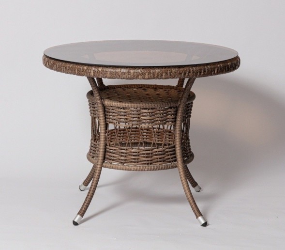 Стол для дачи  FM-2002 коричневый, диамерт 90 см