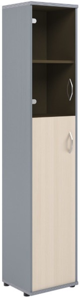 Шкаф колонка комбинированная СУ-1.7(L) Клен/Металлик 406*365*1975