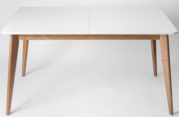 Стол раздвижной DAIVA Пегас+ 1200 (+350)750, Дуб натуральный морилка/Белая эмаль