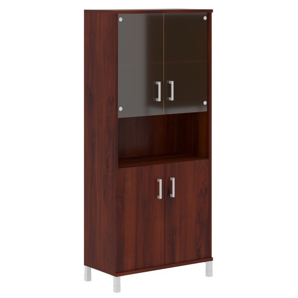 Шкаф высокий с малыми стеклянными и глухими дверьми B 430.10 900х450х2054 BORN