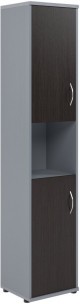 Шкаф колонка с комплектом глухих малых дверей СУ-1.5(L) Венге/Металлик 406*365*1975